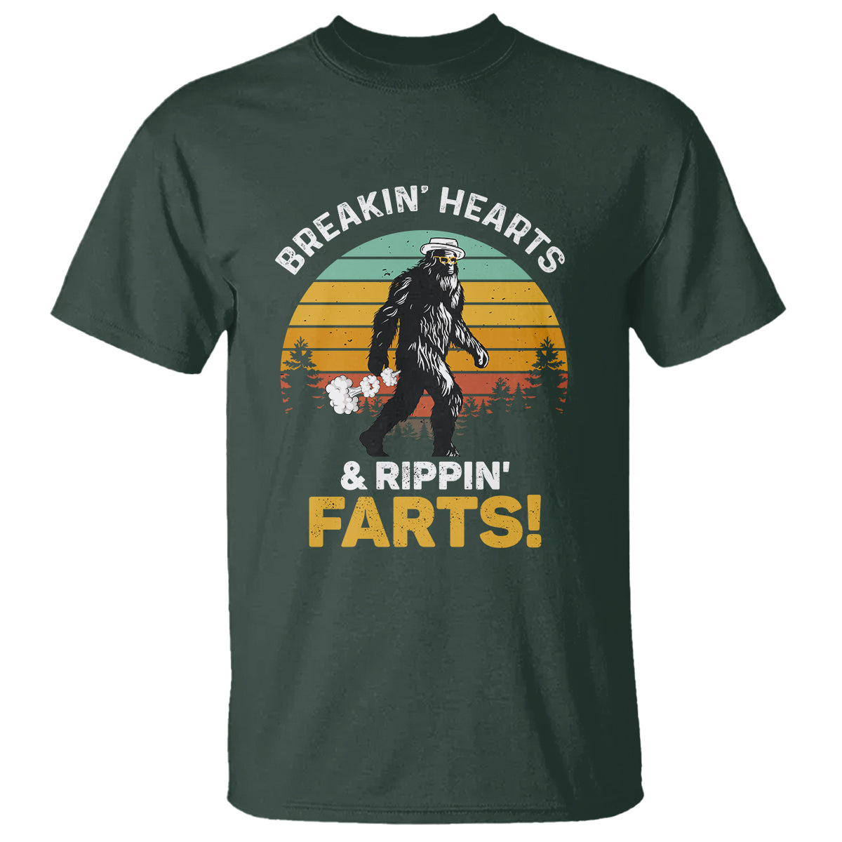 Funny Bigfoot T Shirt Breakin Hearts & Rippin Farts! Sasquatch - Wonder Print Shop