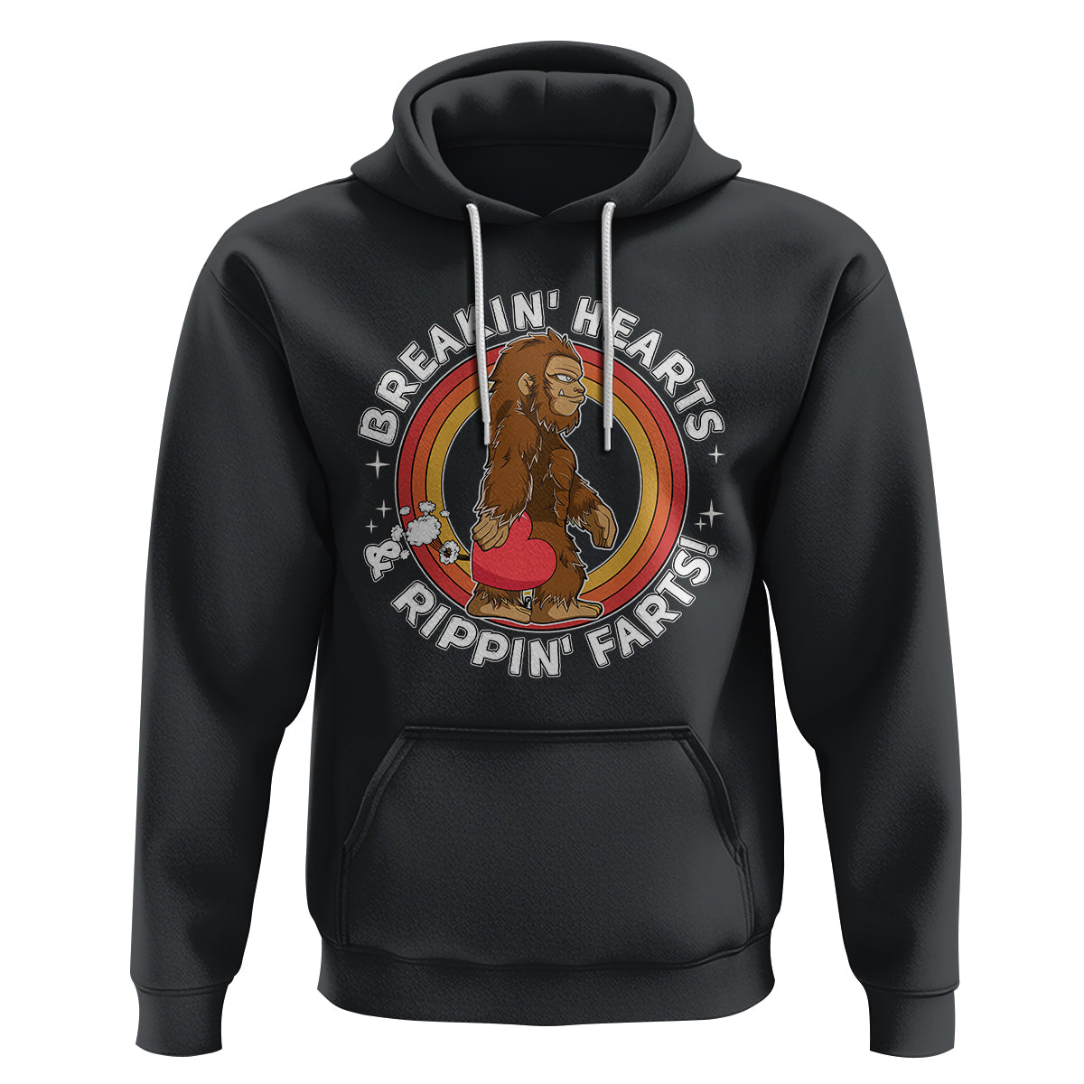 Bigfoot Breakin Hearts & Rippin Farts! Cute Sasquatch Hoodie - Wonder Print Shop