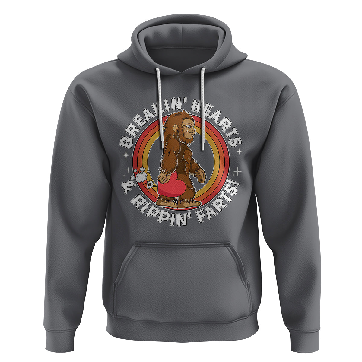 Bigfoot Breakin Hearts & Rippin Farts! Cute Sasquatch Hoodie - Wonder Print Shop