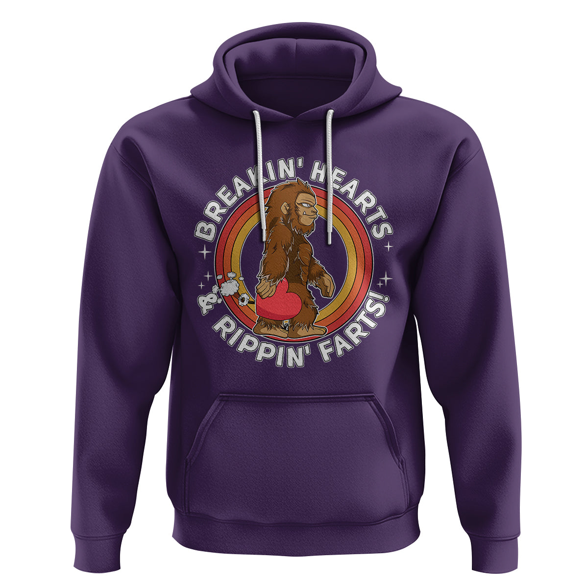 Bigfoot Breakin Hearts & Rippin Farts! Cute Sasquatch Hoodie - Wonder Print Shop