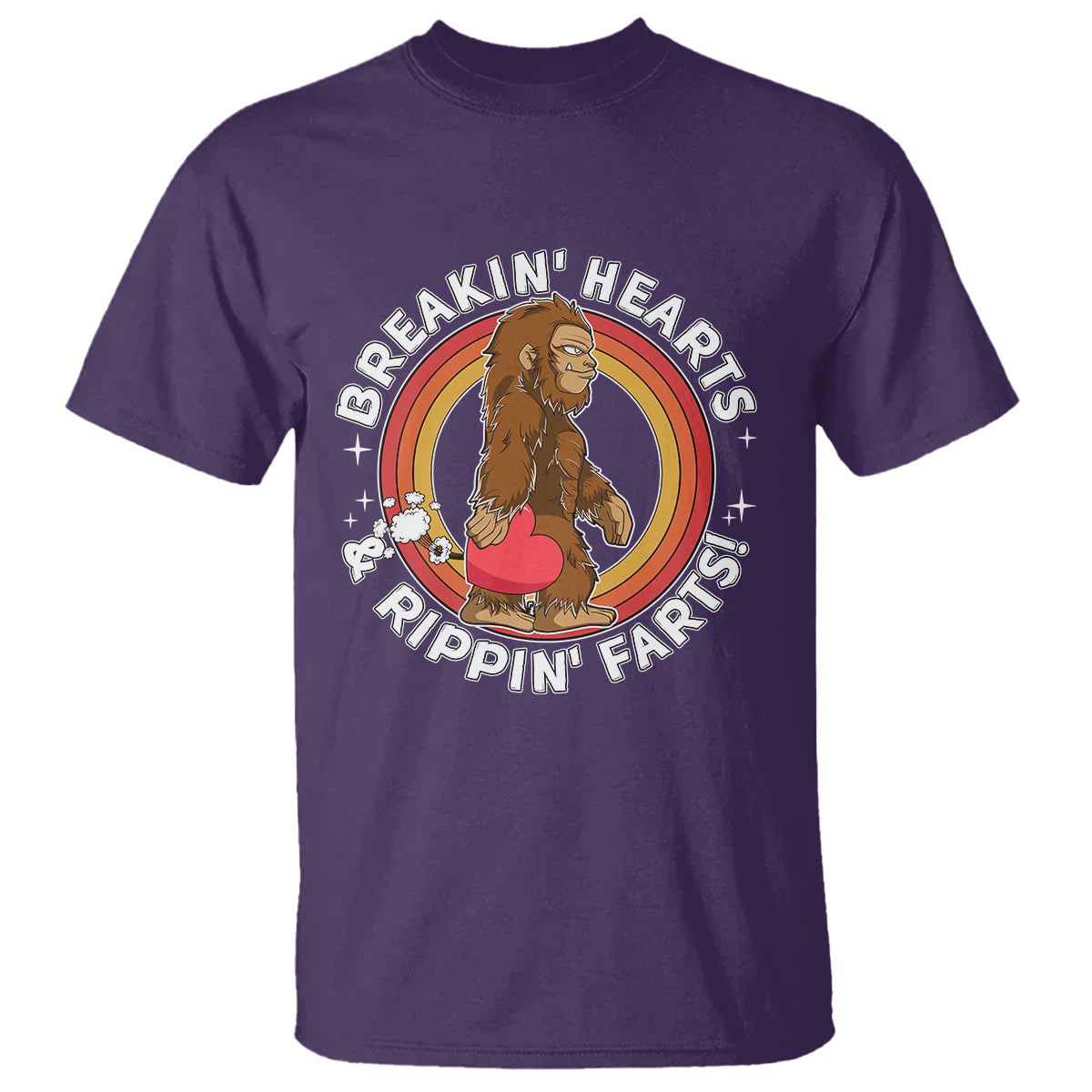 Bigfoot Breakin Hearts & Rippin Farts! Cute Sasquatch T Shirt - Wonder Print Shop