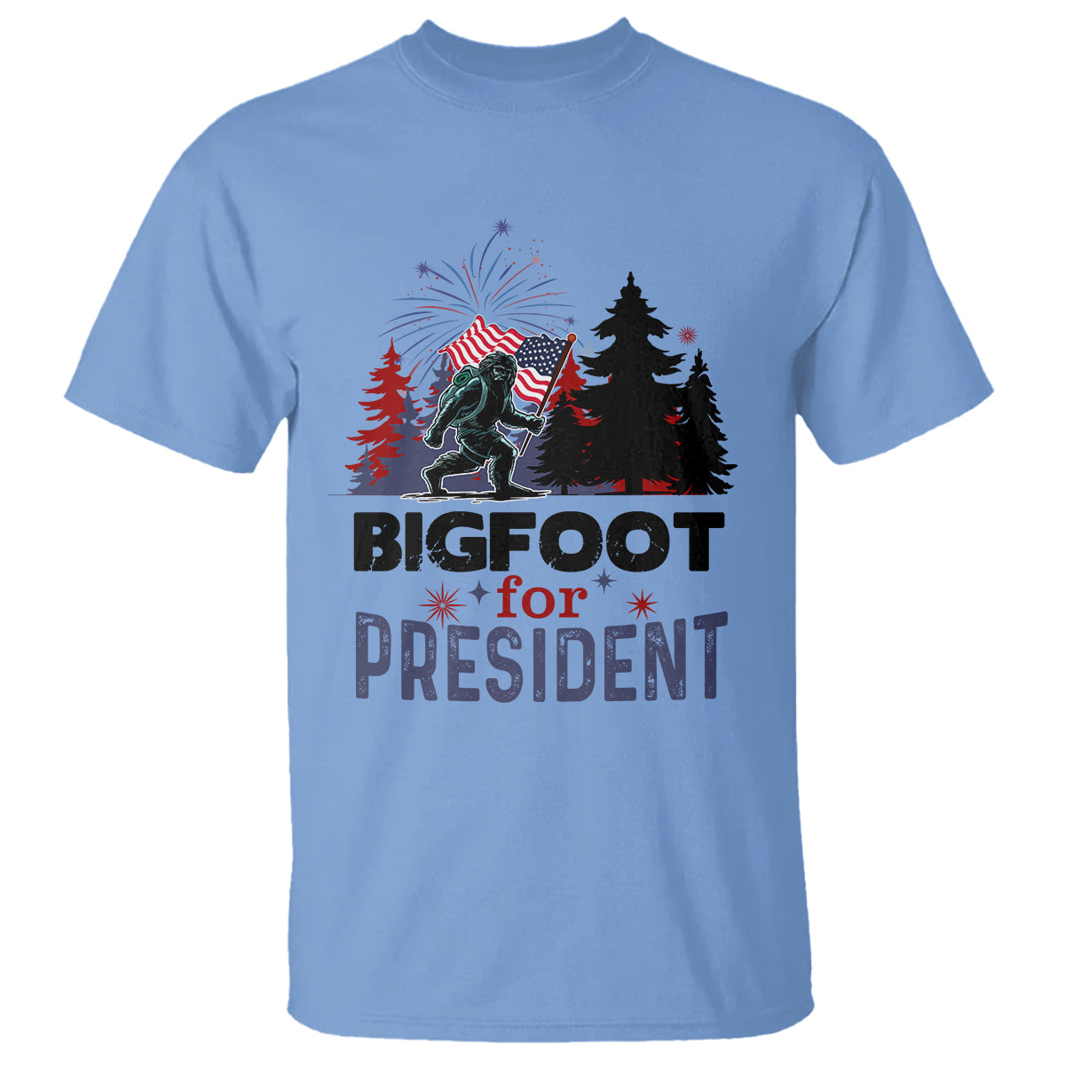 Bigfoot For President T Shirt Funny American USA Flag Sasquatch Election - Wonder Print Shop