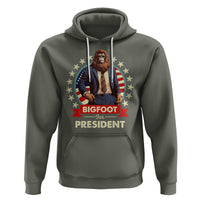 Bigfoot For President Hoodie Funny American USA Flag Sasquatch Election - Wonder Print Shop