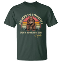 Bigfoot Drinking Coffee T Shirt Believe In Yourself Even When No One else Does - Wonder Print Shop