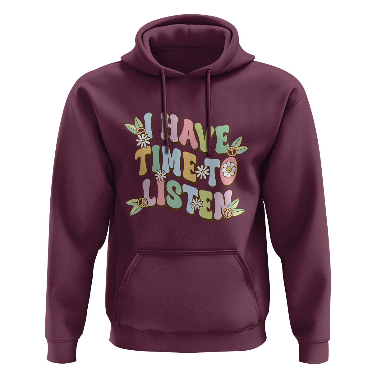 Suicide Prevention Hoodie I Have Time To Listen Mental Health Retro Groovy - Wonder Print Shop