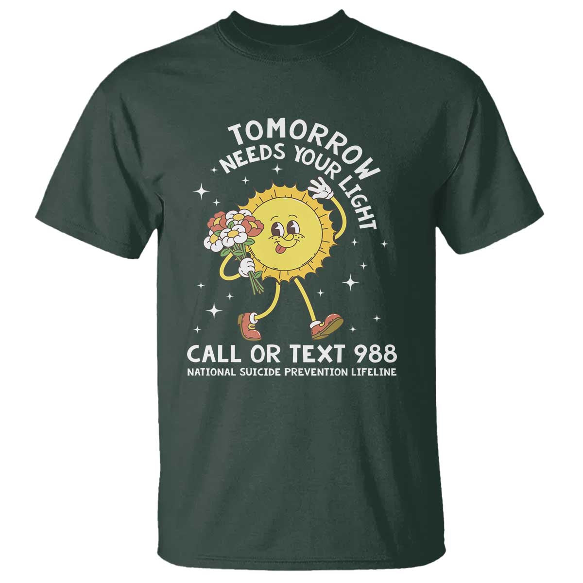 Suicide Prevention T Shirt Tomorrow Needs Your Light Call Or Text 988 Groovy - Wonder Print Shop
