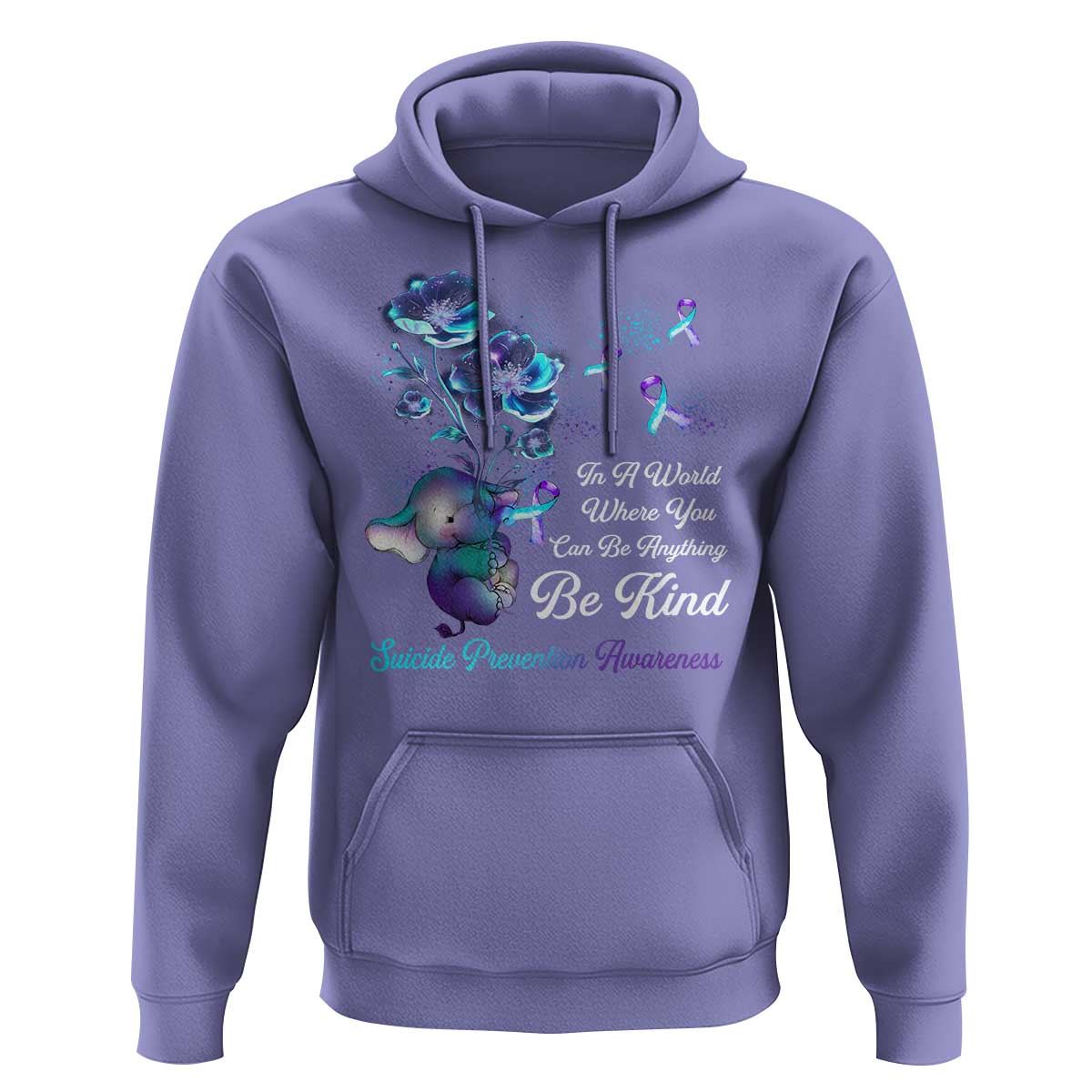 Suicide Prevention Be Kind Hoodie Elephant In A World Where You Can Be Anything - Wonder Print Shop