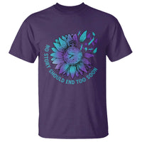 No Story Should End Too Soon Sunflower Suicide Prevention T Shirt - Wonder Print Shop
