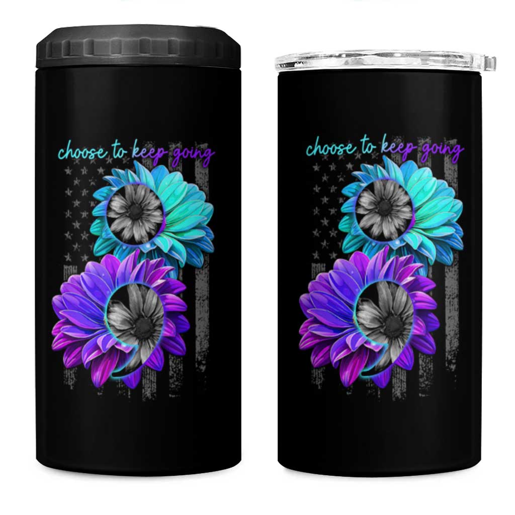 Choose To Keep Going Semicolon Suicide Prevention 4 in 1 Can Cooler Tumbler