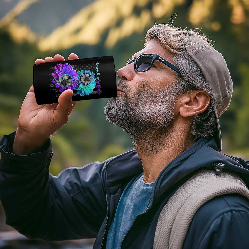 Choose To Keep Going Semicolon Suicide Prevention 4 in 1 Can Cooler Tumbler