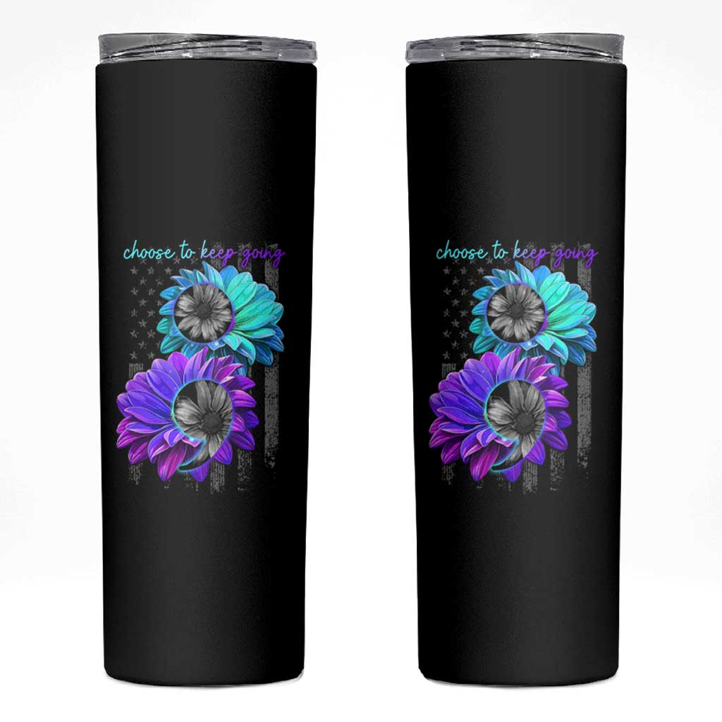 Choose To Keep Going Semicolon Suicide Prevention Skinny Tumbler