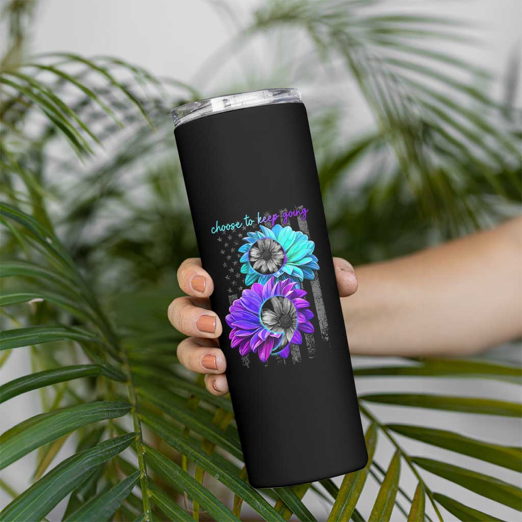 Choose To Keep Going Semicolon Suicide Prevention Skinny Tumbler