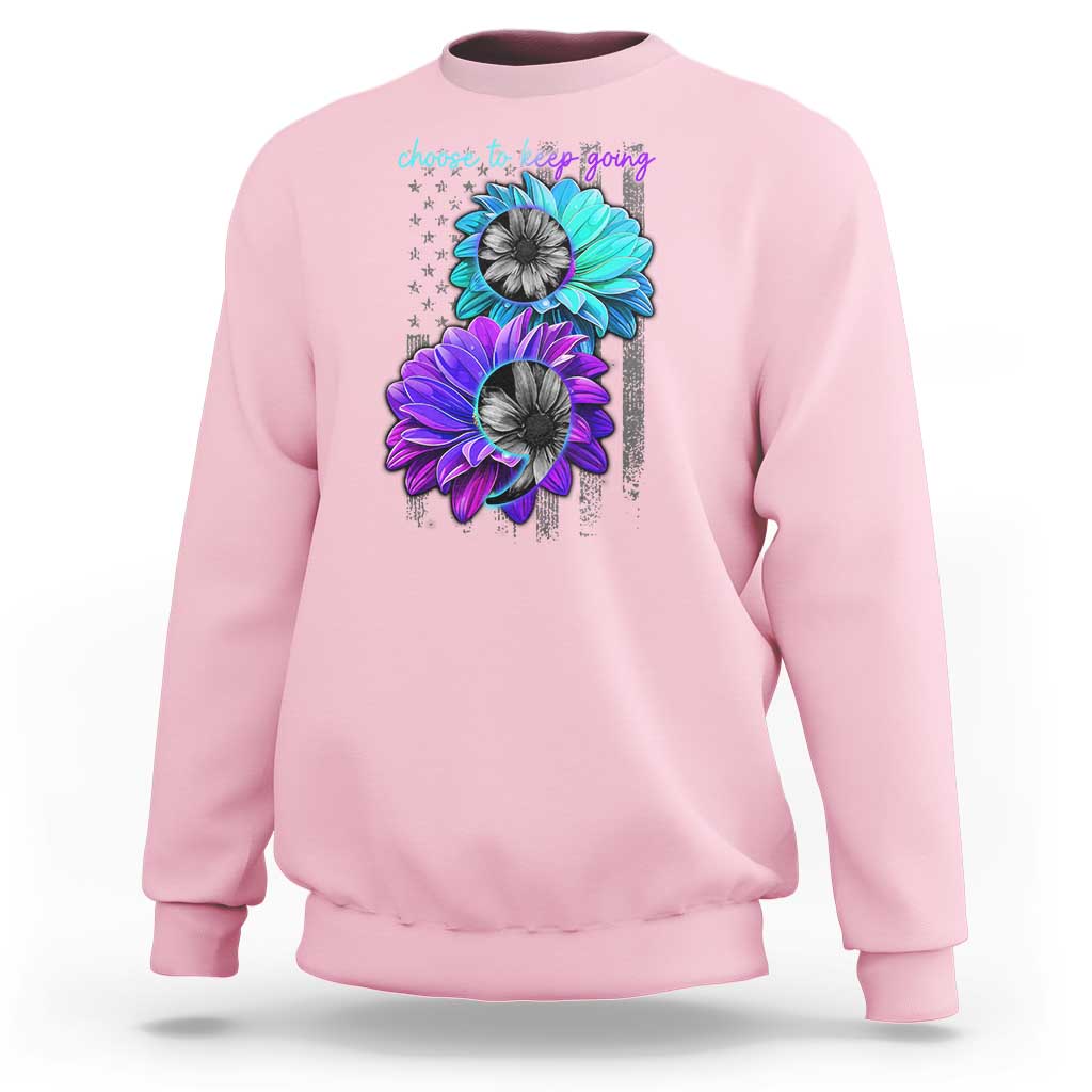 Choose To Keep Going Semicolon Suicide Prevention Sweatshirt - Wonder Print Shop