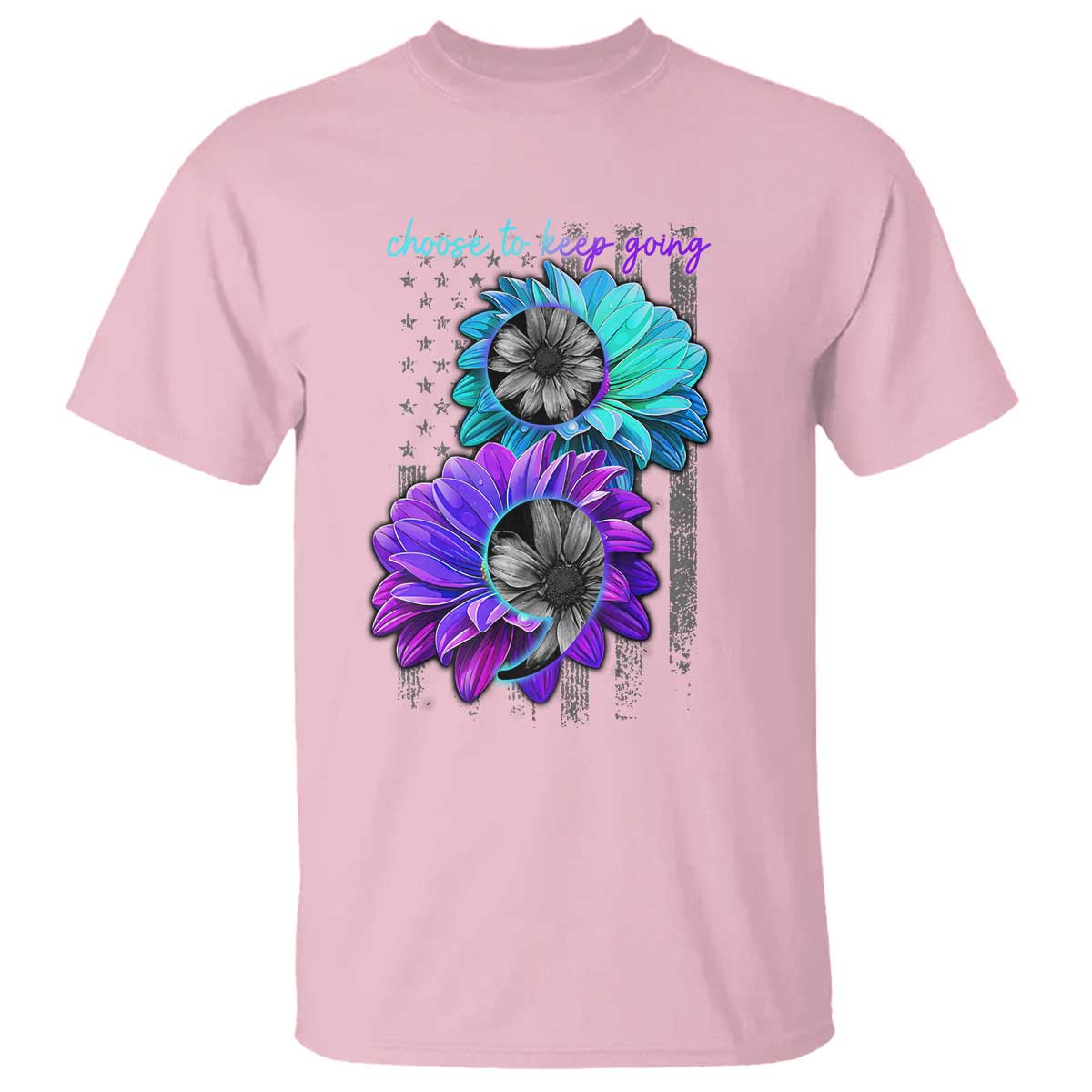 Choose To Keep Going Semicolon Suicide Prevention T Shirt - Wonder Print Shop