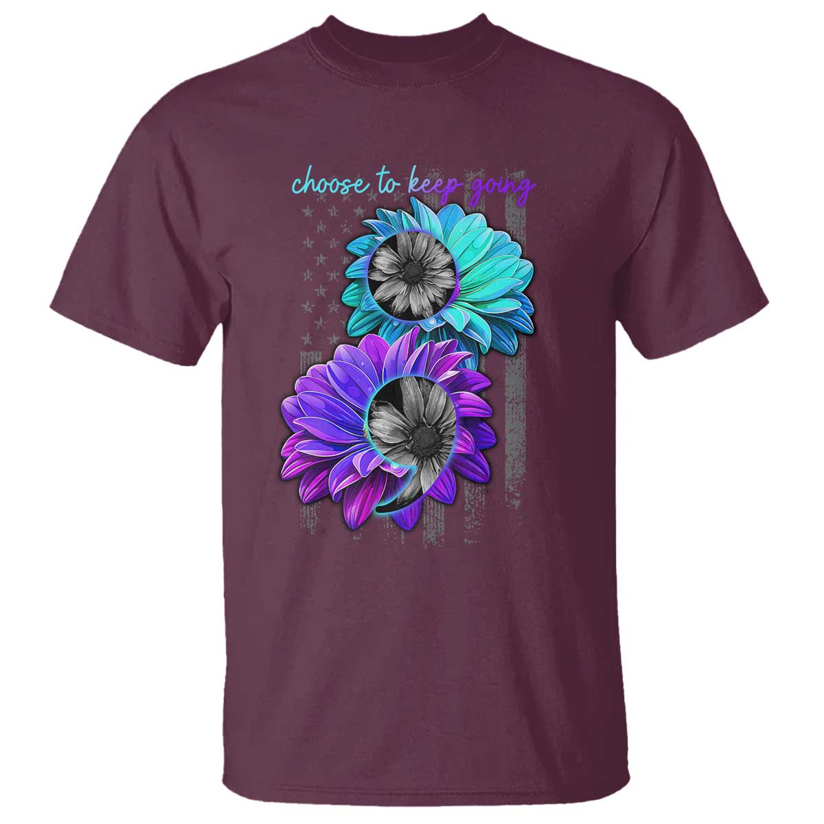 Choose To Keep Going Semicolon Suicide Prevention T Shirt - Wonder Print Shop