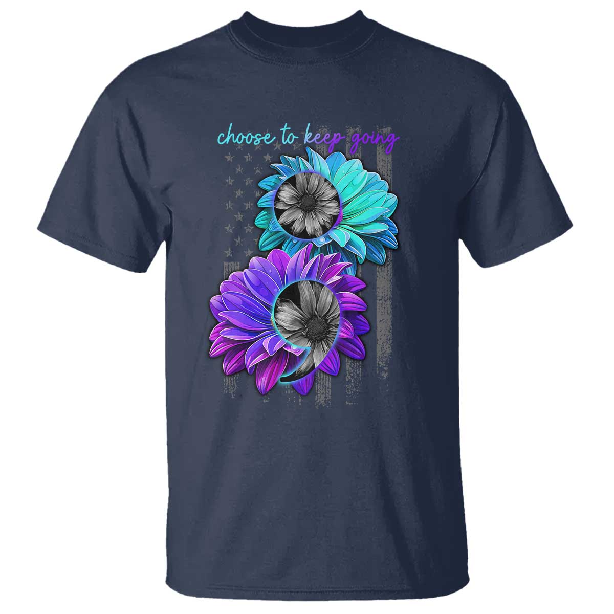Choose To Keep Going Semicolon Suicide Prevention T Shirt - Wonder Print Shop