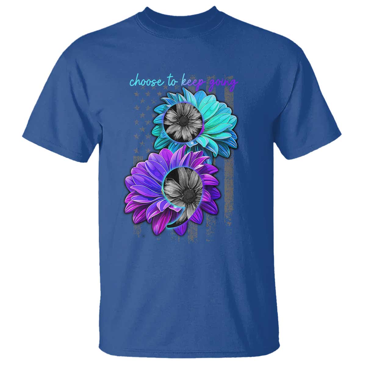 Choose To Keep Going Semicolon Suicide Prevention T Shirt - Wonder Print Shop