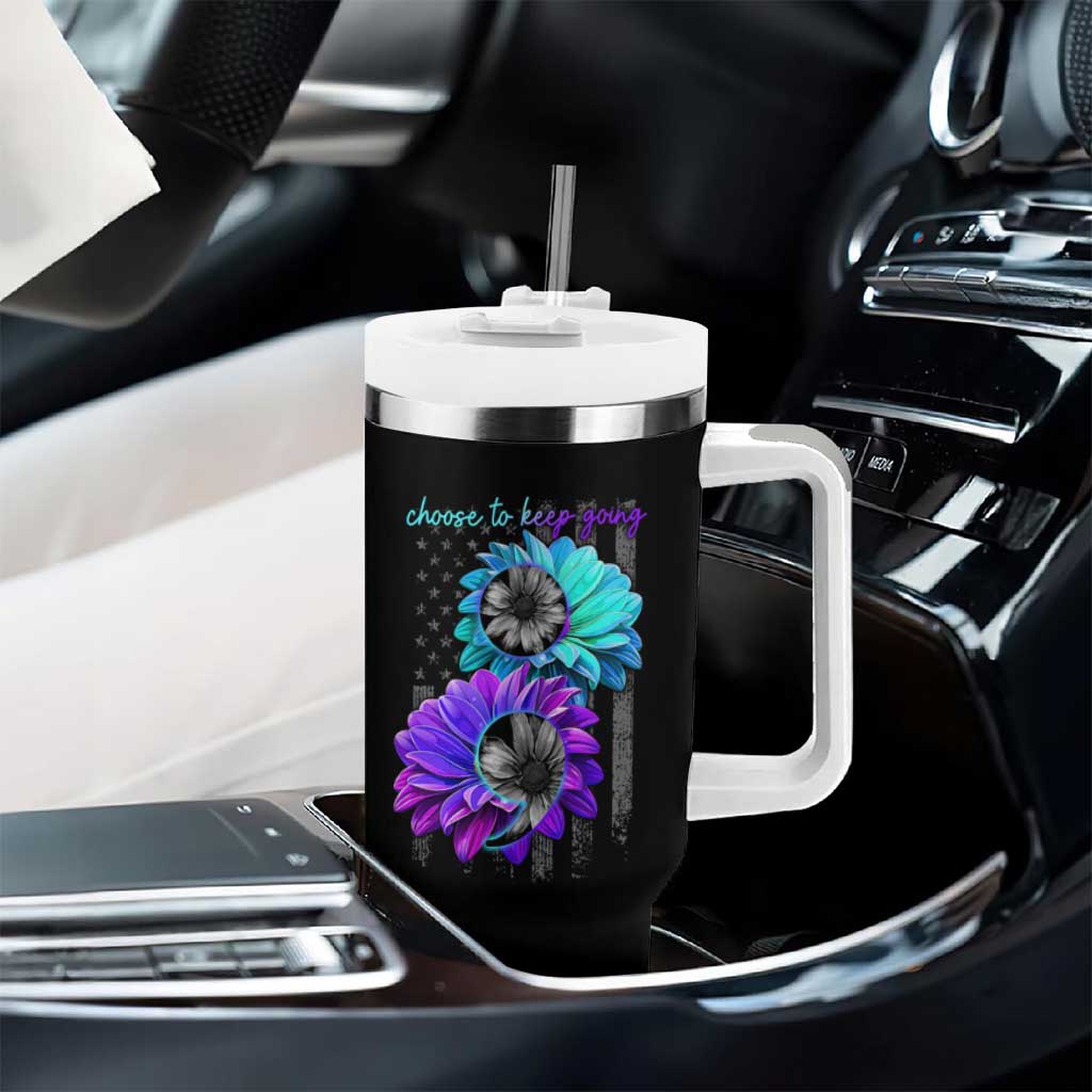 Choose To Keep Going Semicolon Suicide Prevention Tumbler With Handle