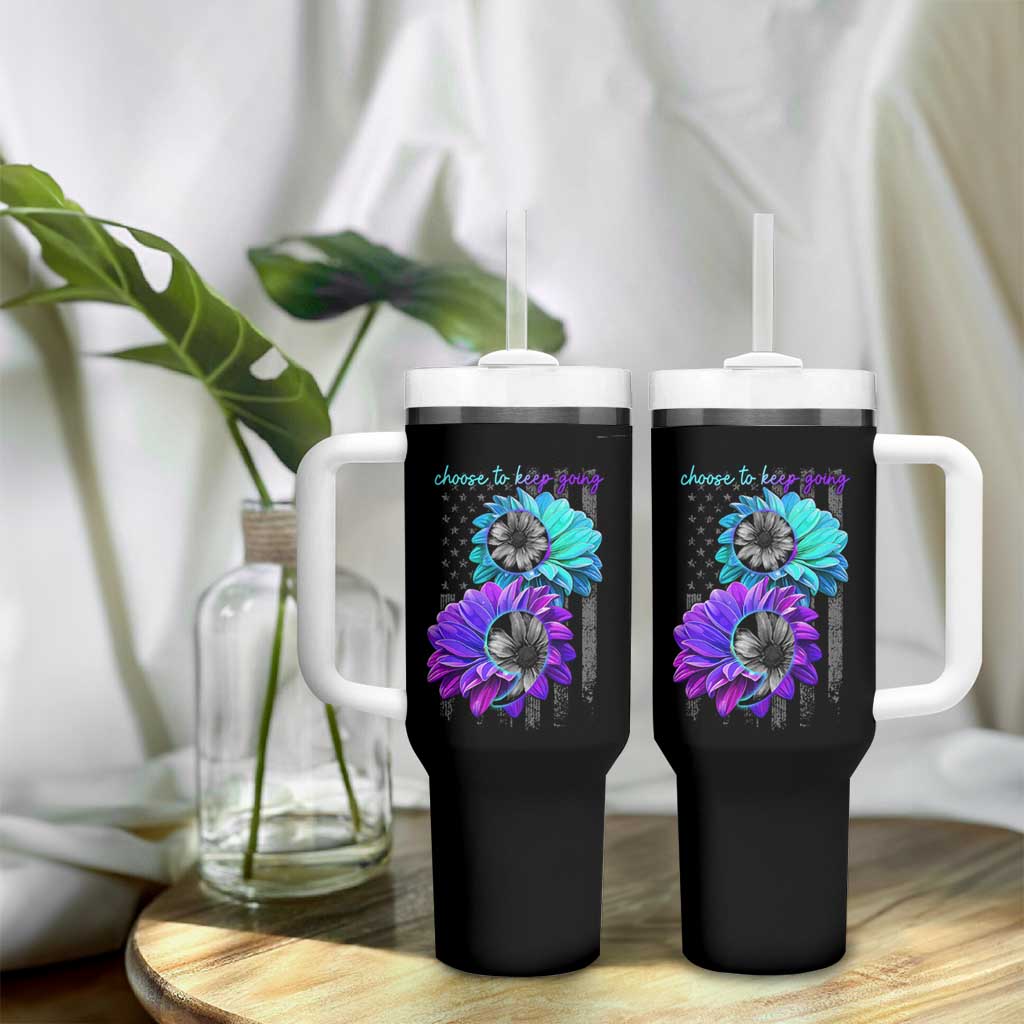 Choose To Keep Going Semicolon Suicide Prevention Tumbler With Handle