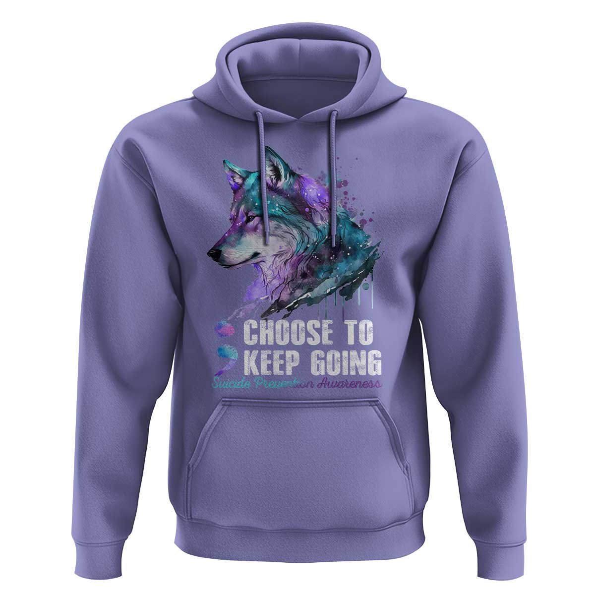 Choose To Keep Going Hoodie Wolf Semicolon Suicide Prevention - Wonder Print Shop