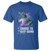 Choose To Keep Going T Shirt Wolf Semicolon Suicide Prevention - Wonder Print Shop
