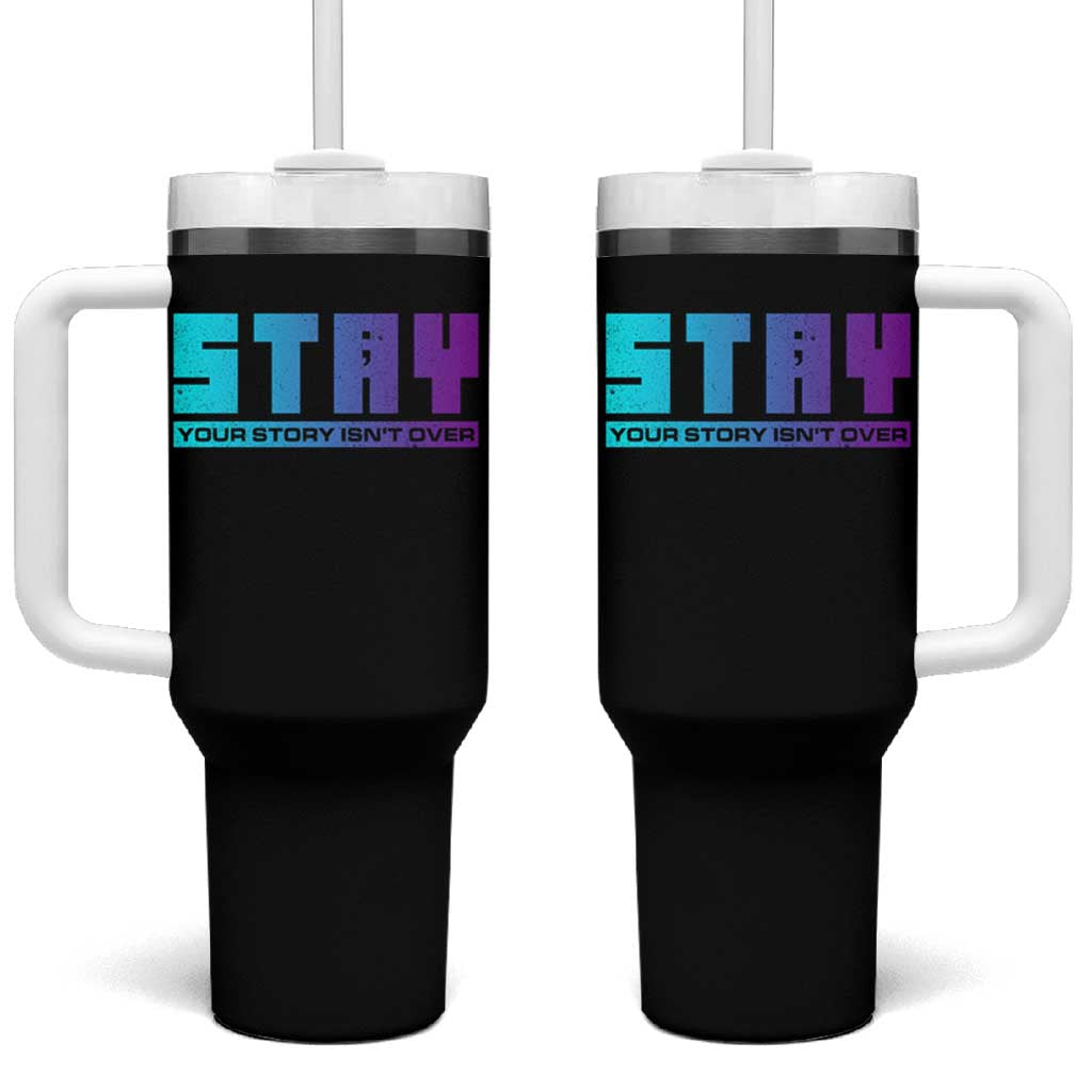 Suicide Prevention Tumbler With Handle Stay Your Story Is Not Over Semicolon