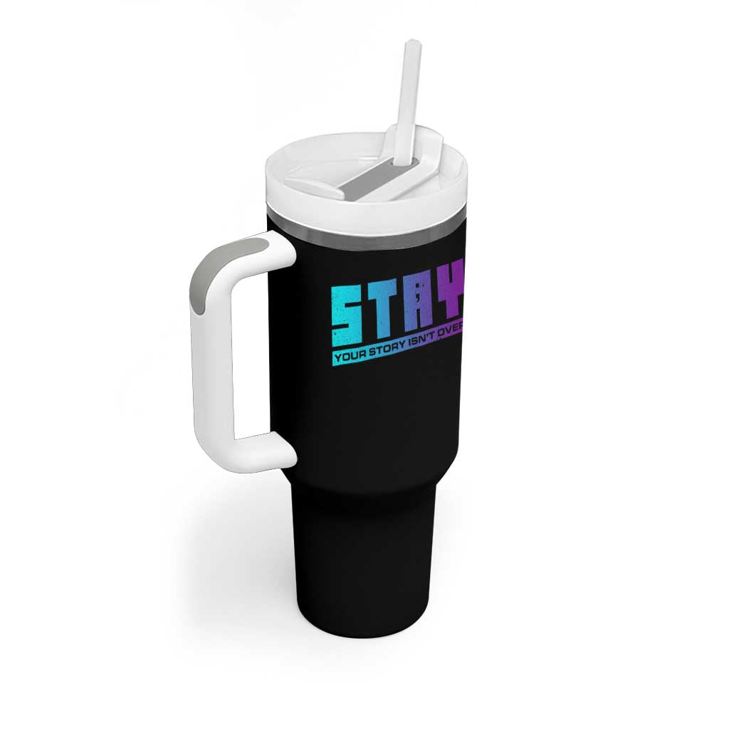 Suicide Prevention Tumbler With Handle Stay Your Story Is Not Over Semicolon