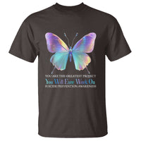Suicide Prevention T Shirt You Are The Greatest Project You Will Ever Work On Butterfly - Wonder Print Shop
