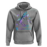 Suicide Prevention Stay Hoodie This World Needs You Semicolon Dragonflies - Wonder Print Shop