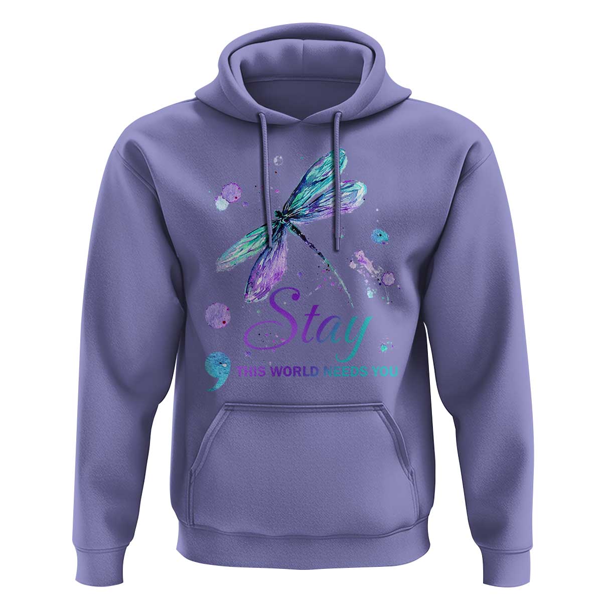 Suicide Prevention Stay Hoodie This World Needs You Semicolon Dragonflies - Wonder Print Shop