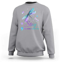 Suicide Prevention Stay Sweatshirt This World Needs You Semicolon Dragonflies - Wonder Print Shop