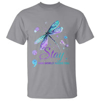 Suicide Prevention Stay T Shirt This World Needs You Semicolon Dragonflies - Wonder Print Shop