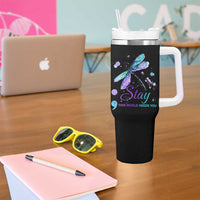 Suicide Prevention Stay Tumbler With Handle This World Needs You Semicolon Dragonflies