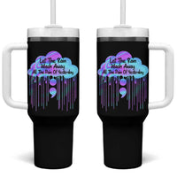 Suicide Prevention Tumbler With Handle Let The Rain Wash Away All The Pain