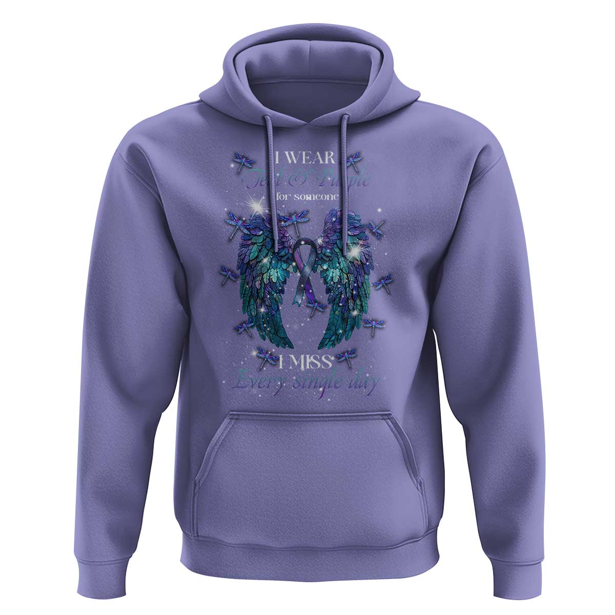 For Someone I Miss Every Single Day Hoodie I Wear Teal And Purple Suicide Prevention - Wonder Print Shop