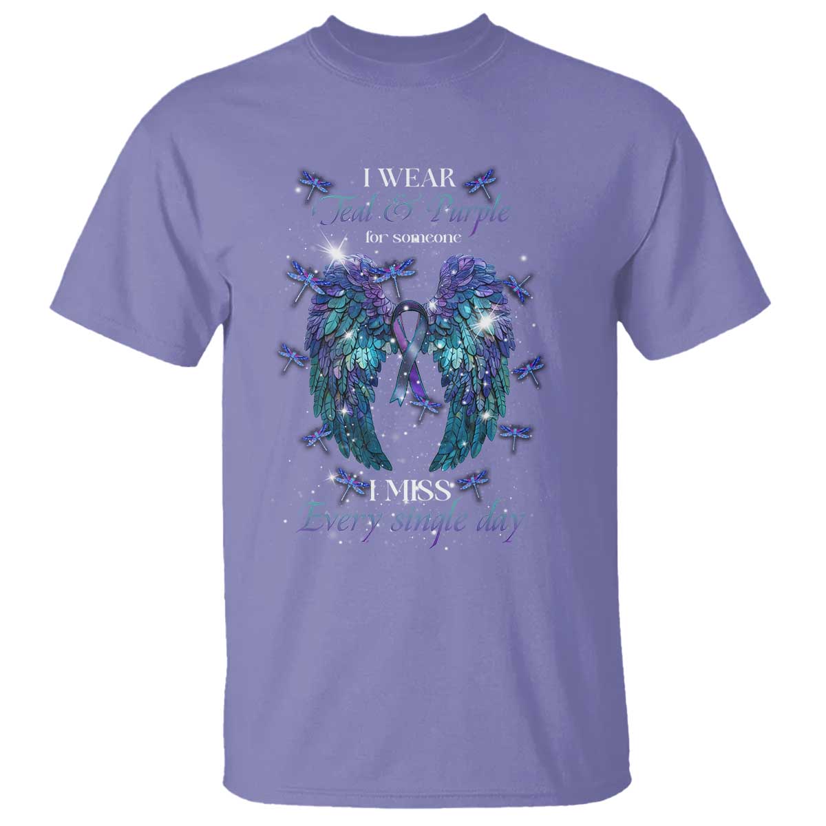 For Someone I Miss Every Single Day T Shirt I Wear Teal And Purple Suicide Prevention - Wonder Print Shop