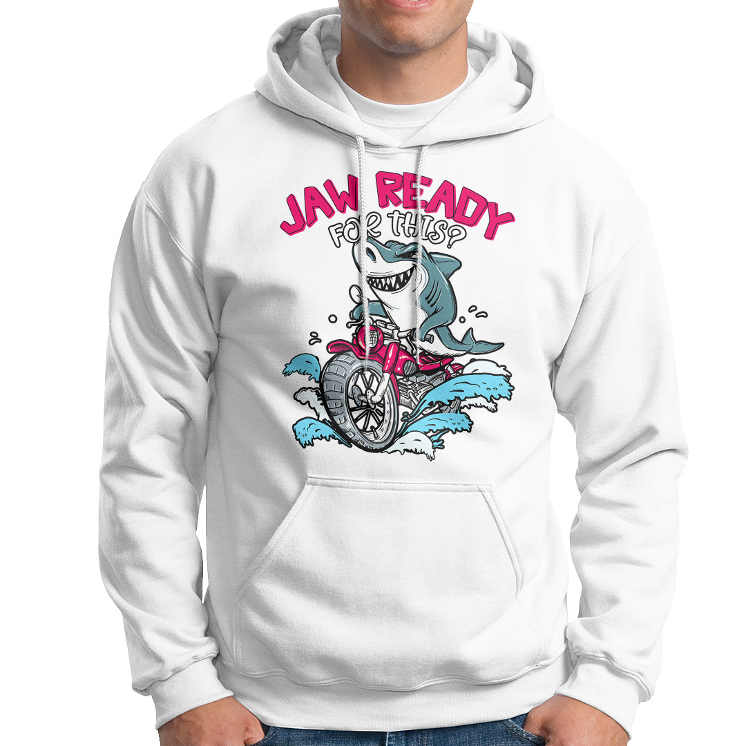 Shark Lover Hoodie Jaw Ready For This Riding Motorbike - Wonder Print Shop