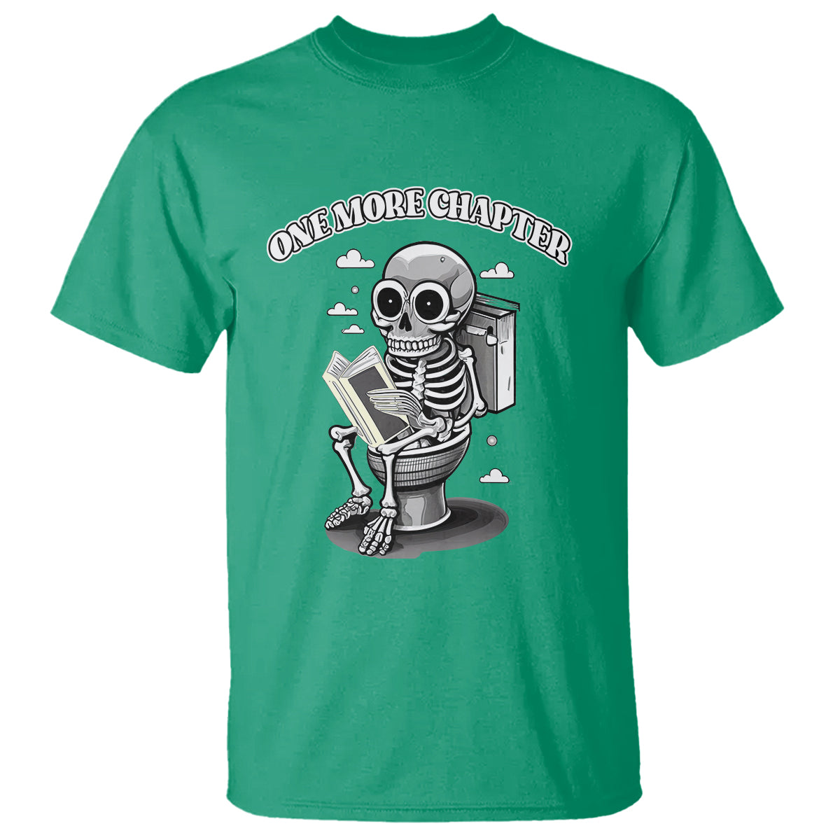 Book Lover T Shirt One More Chapter Bookaholic Skeleton - Wonder Print Shop