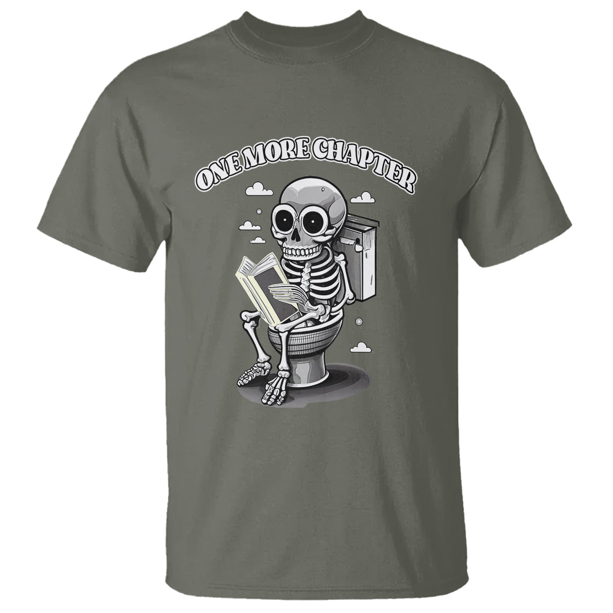 Book Lover T Shirt One More Chapter Bookaholic Skeleton - Wonder Print Shop
