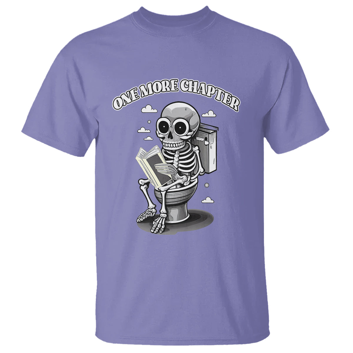 Book Lover T Shirt One More Chapter Bookaholic Skeleton - Wonder Print Shop