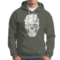 Cat Lover Hoodie Cats Skull Skeleton Cute And Scary - Wonder Print Shop