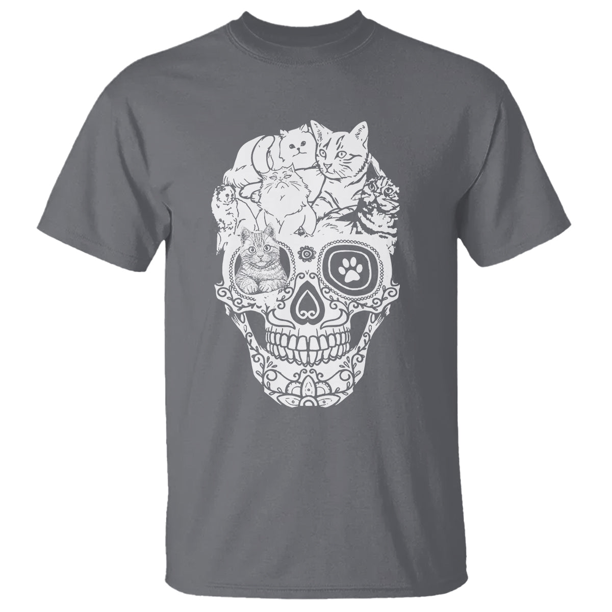 Cat Lover T Shirt Cats Skull Skeleton Cute And Scary - Wonder Print Shop