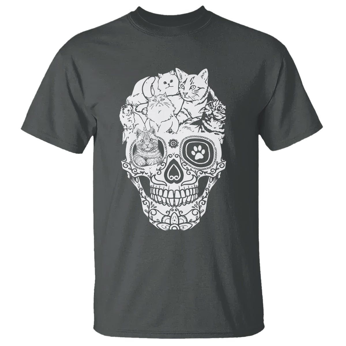 Cat Lover T Shirt Cats Skull Skeleton Cute And Scary - Wonder Print Shop