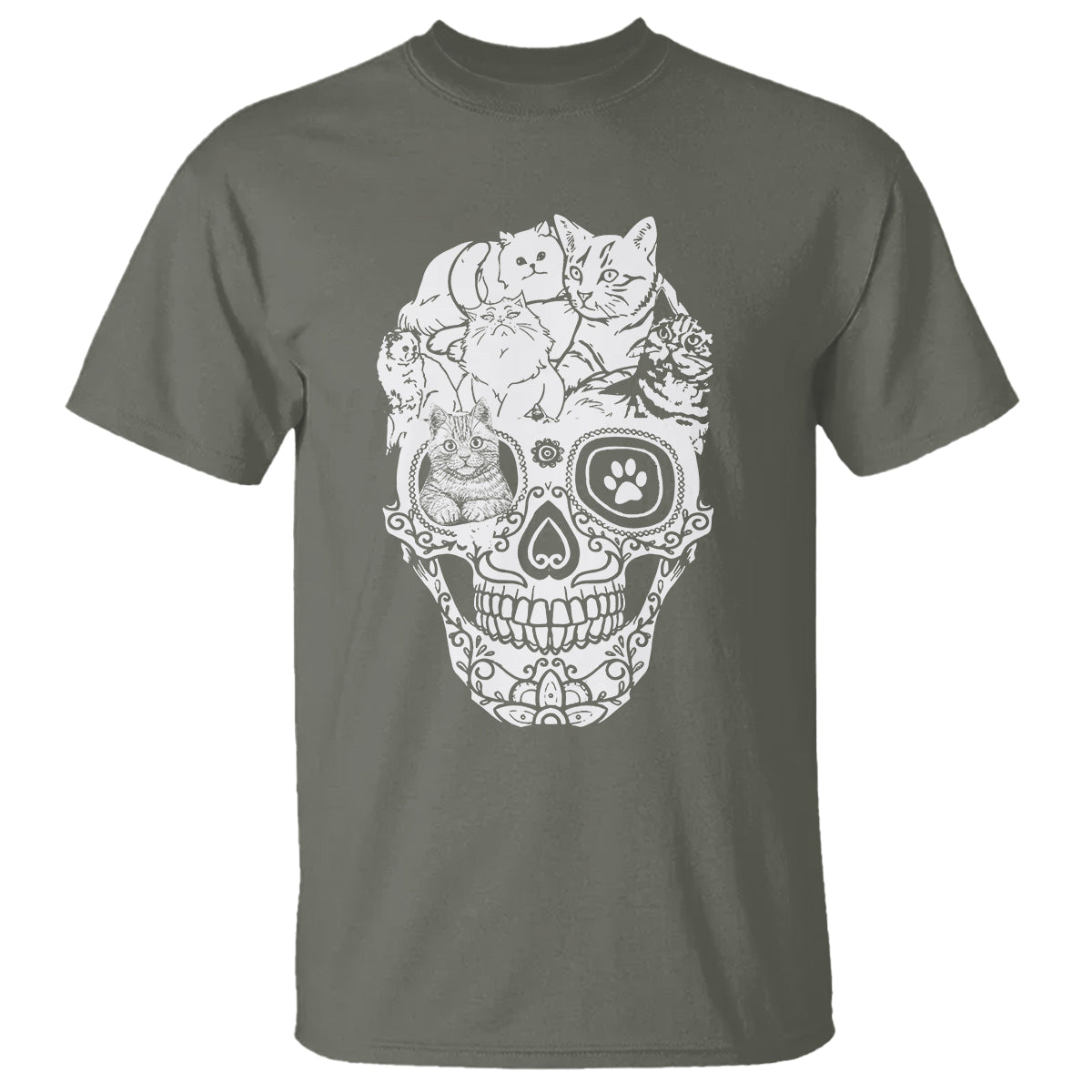 Cat Lover T Shirt Cats Skull Skeleton Cute And Scary - Wonder Print Shop