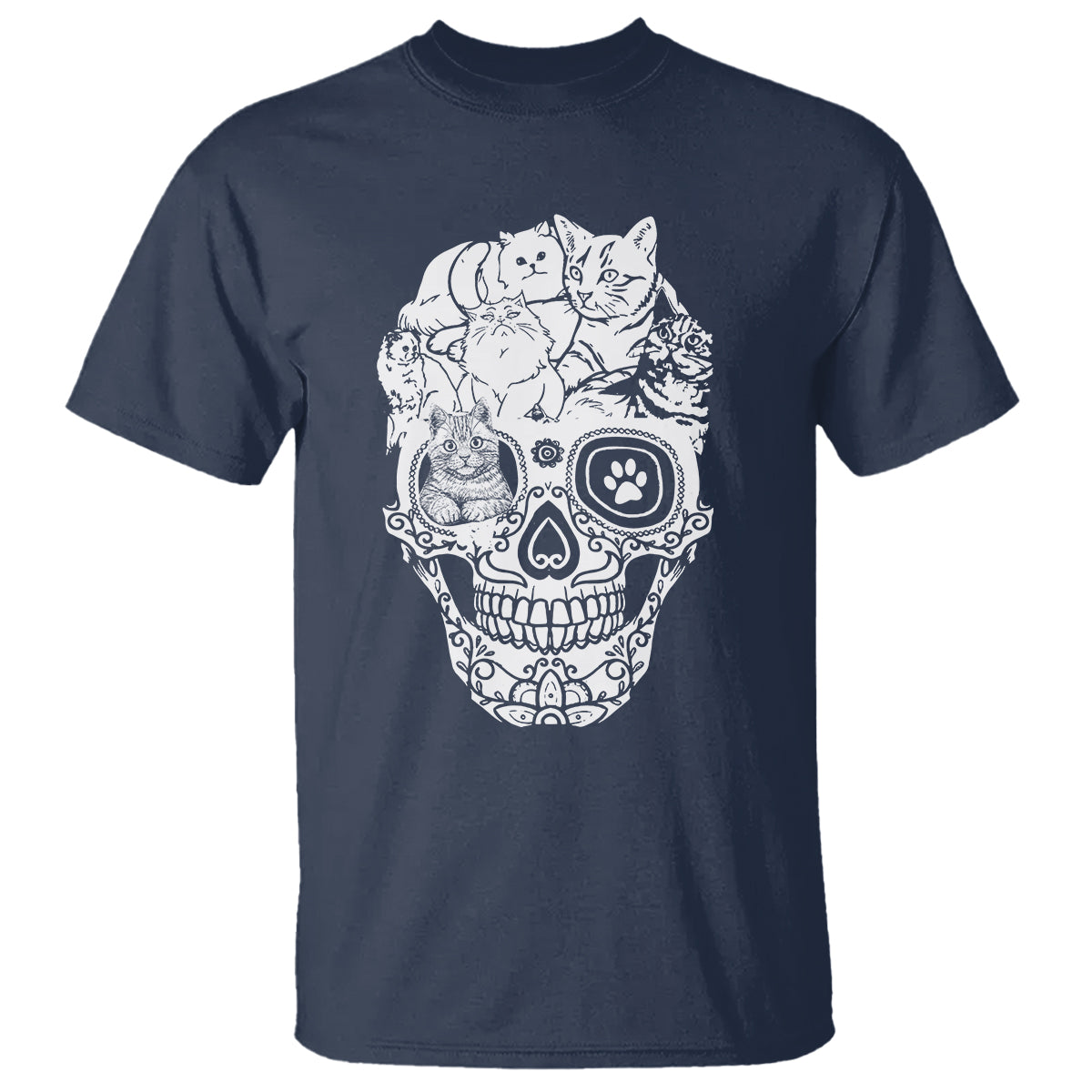 Cat Lover T Shirt Cats Skull Skeleton Cute And Scary - Wonder Print Shop