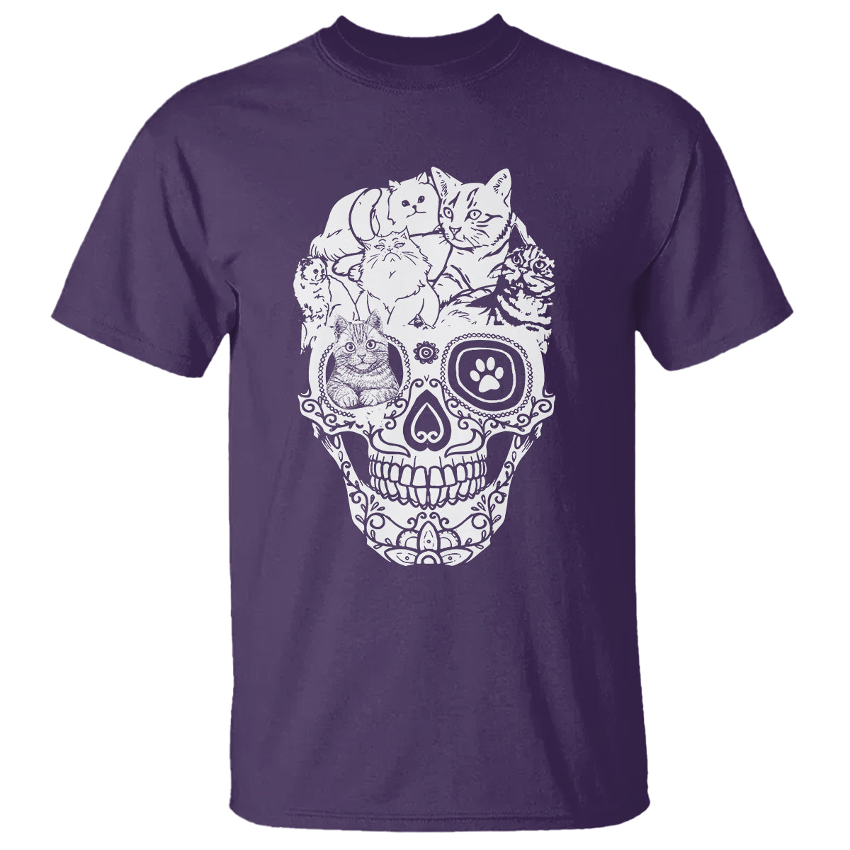 Cat Lover T Shirt Cats Skull Skeleton Cute And Scary - Wonder Print Shop