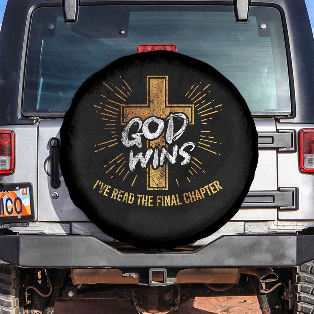 Funny Christian Spare Tire Cover I've Read the Final Chapter God Wins