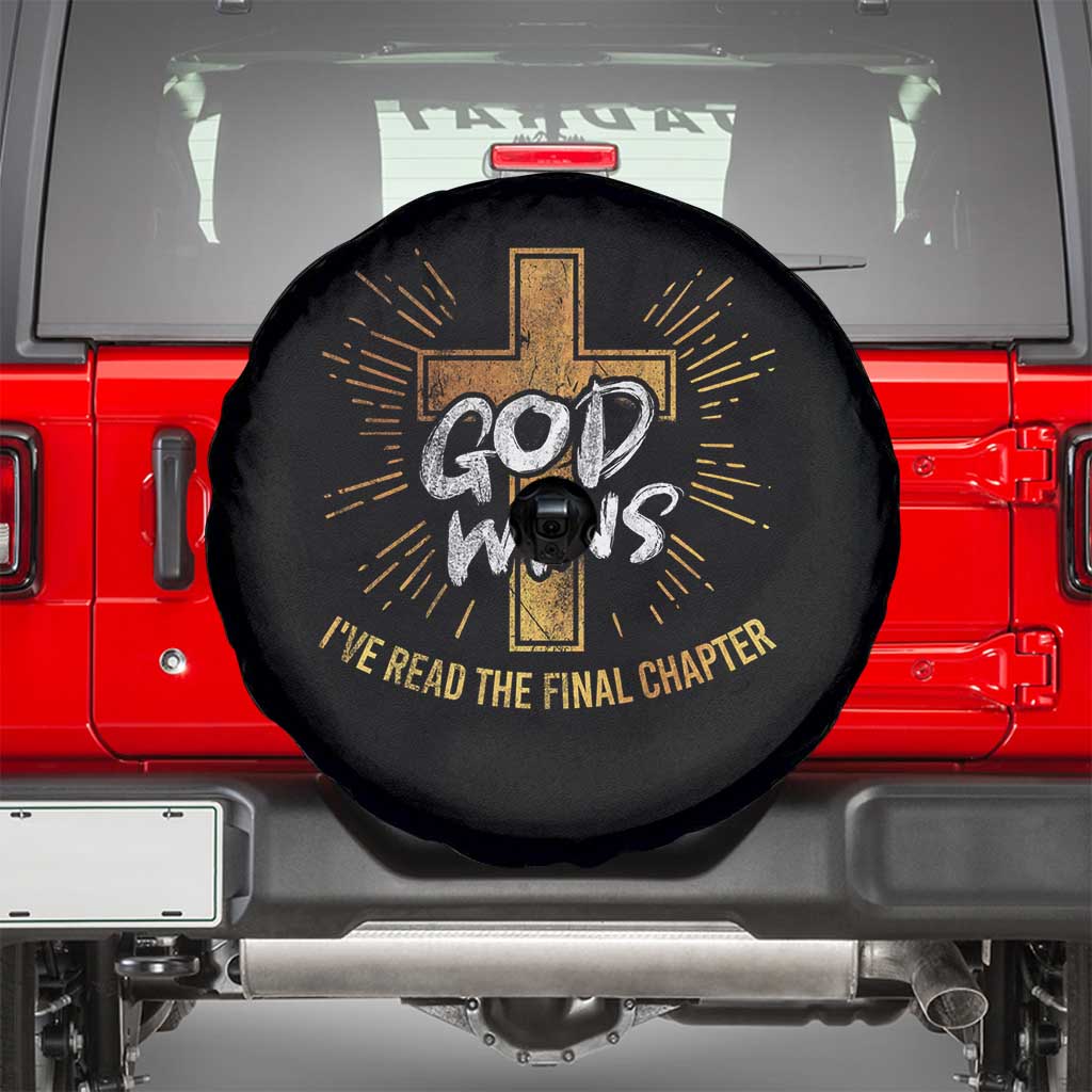 Funny Christian Spare Tire Cover I've Read the Final Chapter God Wins