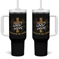 Funny Christian Tumbler With Handle I've Read the Final Chapter God Wins