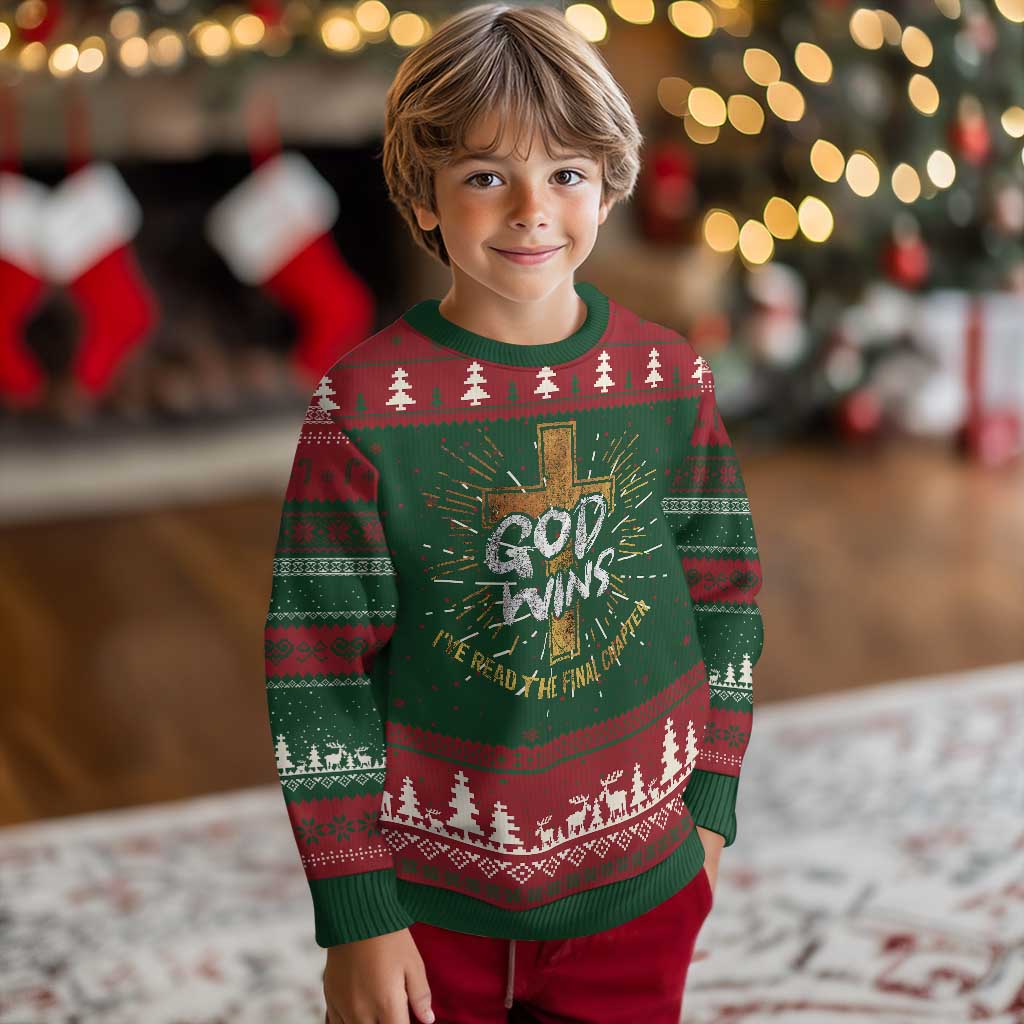 Funny Christian Ugly Christmas Sweater I've Read the Final Chapter God Wins - Wonder Print Shop